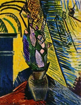 Fleurs sur une table 1907 cubisme Pablo Picasso Peinture à l'huile